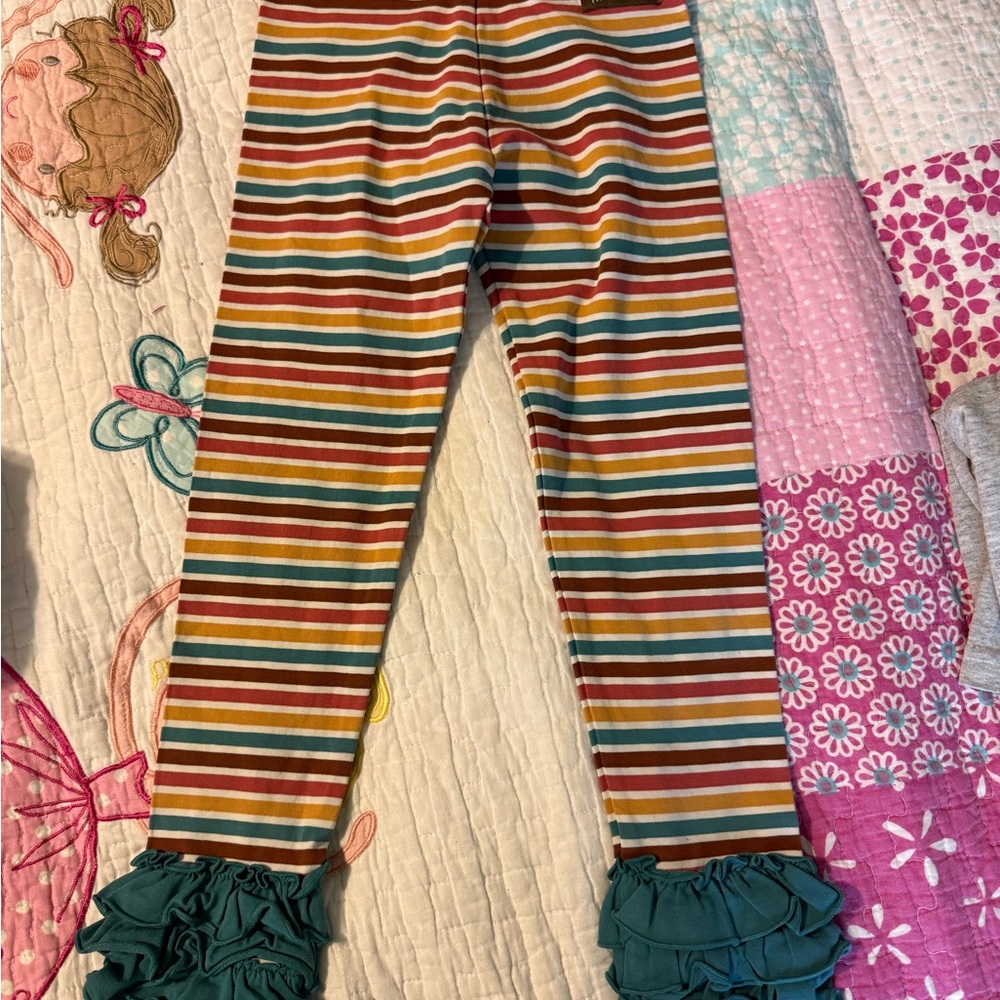 Matilda Jane Multicolor Striped Ruffle Leggings